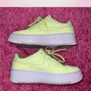 Nike Women's Neon Green Platform Sneakers